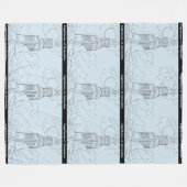 アレクサンドリアブランケットのライトハウス（透明） フリースブランケット (正面(横))