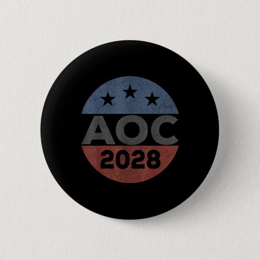 アレクサンドリア2028、レトロA.ocasio Cortez主宰 缶バッジ (正面)