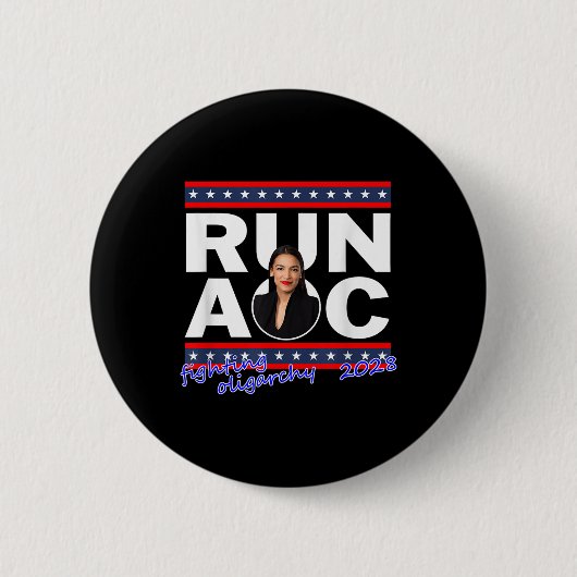 アレクサンドリア2028 Aoc For President 2028 缶バッジ (正面)