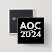 アレクサンドリア・オカシオ・コルテス2024, aoc 2024, aoc butto 缶バッジ (正面&裏面)