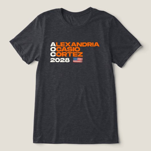 アレクサンドリア・オカシオ・コルテス2028アメリカ国旗 トライブレンドＴシャツ (デザイン正面)