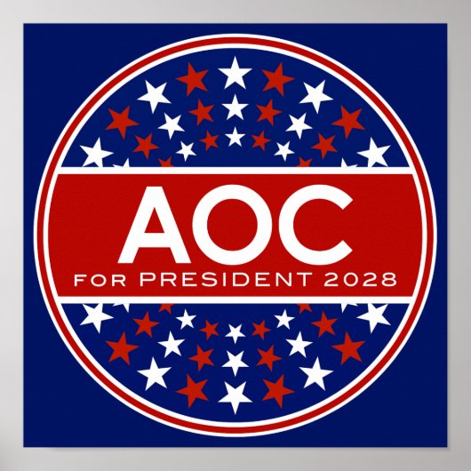 アレクサンドリア・オカシオ=コルテス 2028年大統領 ポスター (正面)