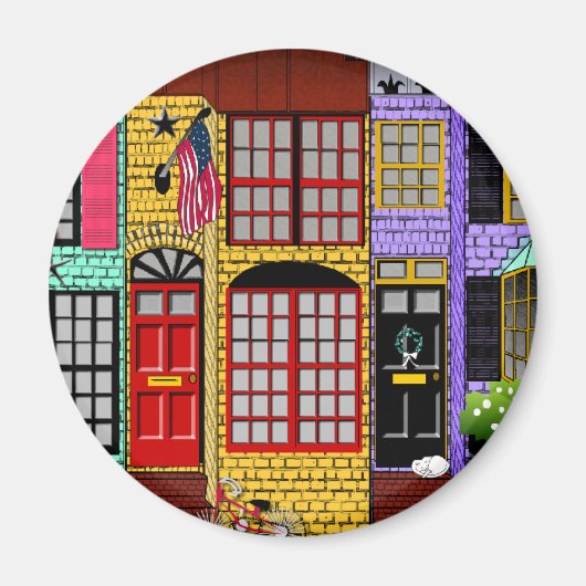 アレクサンドリア、バージニアタウンハウシズ マグネット (正面)