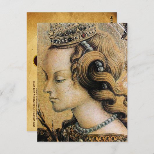アレクサンドリア・パーチメントの聖キャサリン ポストカード (正面/裏面)