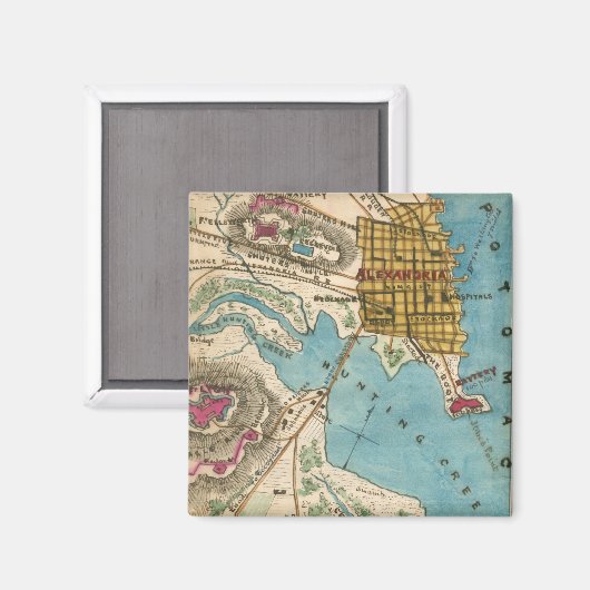 アレクサンドリアVAと近隣都市の地図 マグネット (正面/裏面)