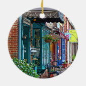 アレクサンドリアVA – ブラウンオーニング付きレストラン セラミックオーナメント (裏面)