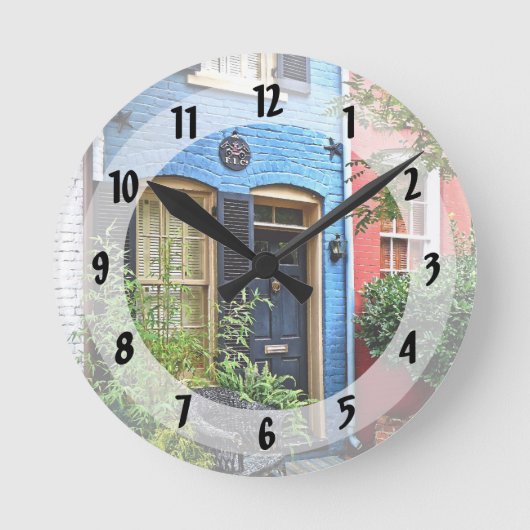 アレクサンドリアVA -建物と火印 ラウンド壁時計 (正面)