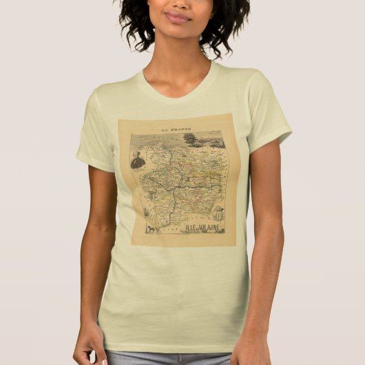 アレクサンドル・ヴィレン地図 Tシャツ (正面)
