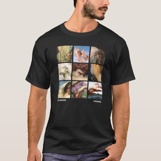 アレクサンドレカバネル有名な絵画グリッド Tシャツ (正面)