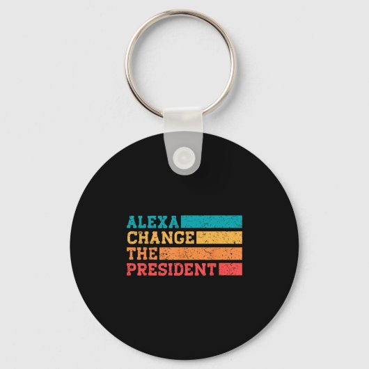 アレクサ大統領トランプ選挙おもしろいを変更Q キーホルダー (正面)