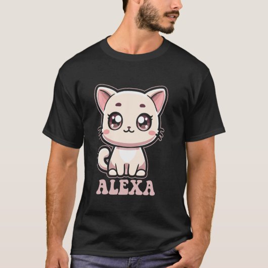 アレクサ ガールズ 名前 アレクサ かわいい 子猫 デザイン Tシャツ (正面)