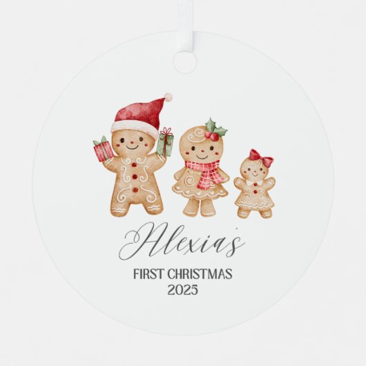 アレクシア オリジナル 赤ちゃんの最初のクリスマス メタルオーナメント (正面)