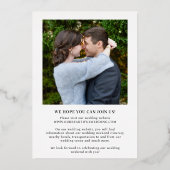 アレクシエレガントスモダン結婚の 箔招待状 (裏面)