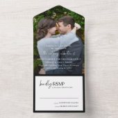 アレクシス白黒エレガントモダン結婚ズ オールインワン招待状 (内側)