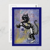アレクールジャズキャットポストカード ポストカード (正面/裏面)