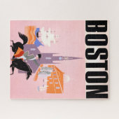 アレゲニー航空のボストンへの旅行ポスター ジグソーパズル (横)