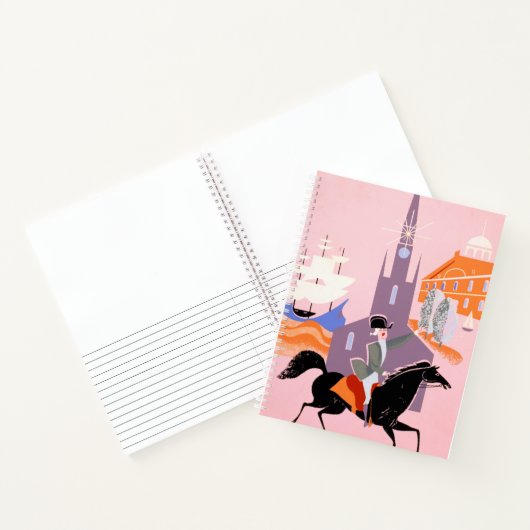 アレゲニー航空のボストンへの旅行ポスター ノートブック (内部)