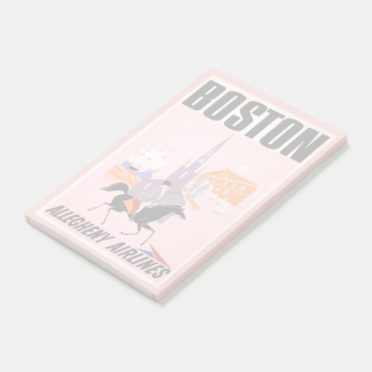 アレゲニー航空のボストンへの旅行ポスター ポストイット (アングル)
