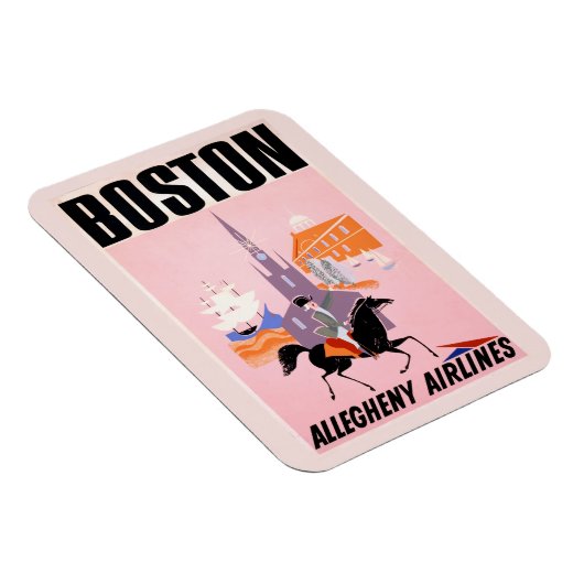 アレゲニー航空のボストンへの旅行ポスター マグネット (右側)