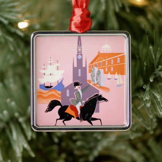 アレゲニー航空のボストンへの旅行ポスター メタルオーナメント (ツリー)