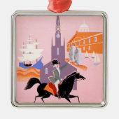 アレゲニー航空のボストンへの旅行ポスター メタルオーナメント (正面)