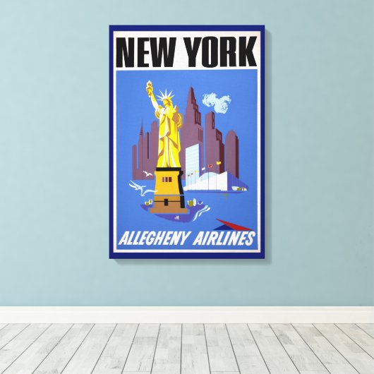 アレゲーニー航空のヴィンテージ旅行ポスター キャンバスプリント (インサイチュ (ウッドフロア))