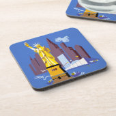 アレゲーニー航空のヴィンテージ旅行ポスター コースター (左側)