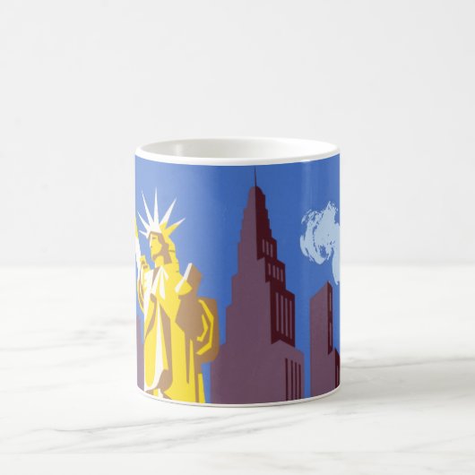 アレゲーニー航空のヴィンテージ旅行ポスター コーヒーマグカップ (中央)