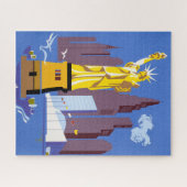 アレゲーニー航空のヴィンテージ旅行ポスター ジグソーパズル (横)