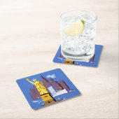 アレゲーニー航空のヴィンテージ旅行ポスター スクエアペーパーコースター (インサイチュ)