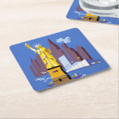 アレゲーニー航空のヴィンテージ旅行ポスター スクエアペーパーコースター (アングル)