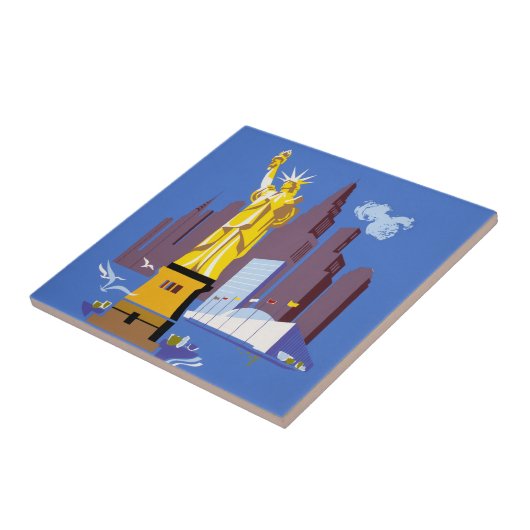 アレゲーニー航空のヴィンテージ旅行ポスター タイル (側面)