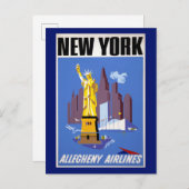 アレゲーニー航空のヴィンテージ旅行ポスター ポストカード (正面/裏面)