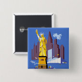 アレゲーニー航空のヴィンテージ旅行ポスター 缶バッジ (正面&裏面)