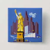 アレゲーニー航空のヴィンテージ旅行ポスター 缶バッジ (正面)