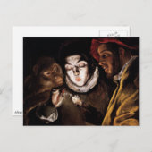 『アレゴリー・ウィズ・ボーイ・照明・ロウソク』 ポストカード (正面/裏面)