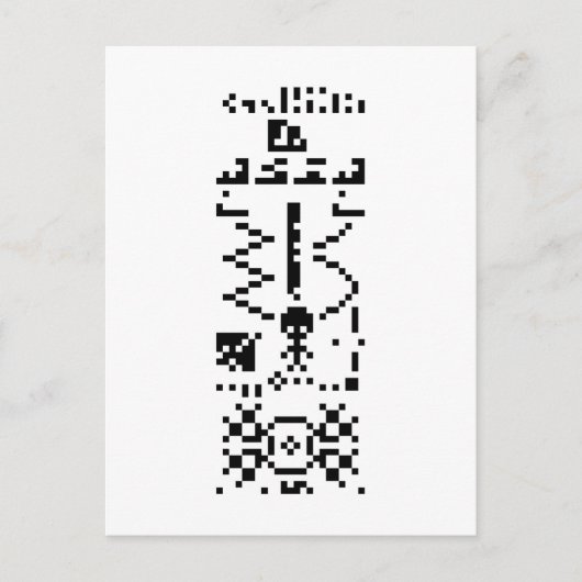 アレシボ・バイナリーメッセージ返信 インビテーションポストカード (正面)