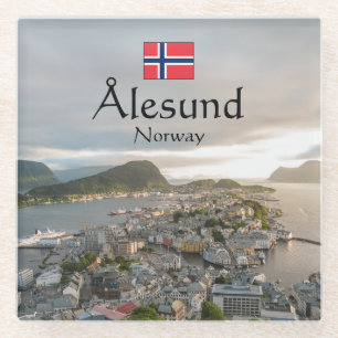 アレスントノルウェー ガラスコースター