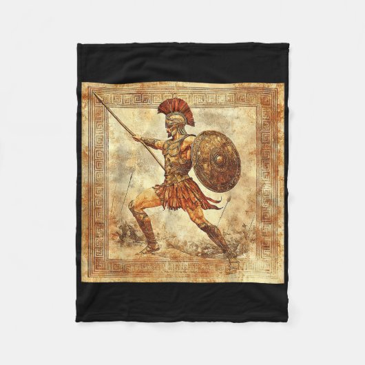 アレス・ギリシャ戦士の神古代ギリシャ神話 フリースブランケット (正面)