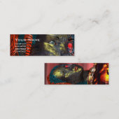 アレスCYBORGポートレートレッドイエローサイエンスフィクション スキニー名刺 (正面/裏面)