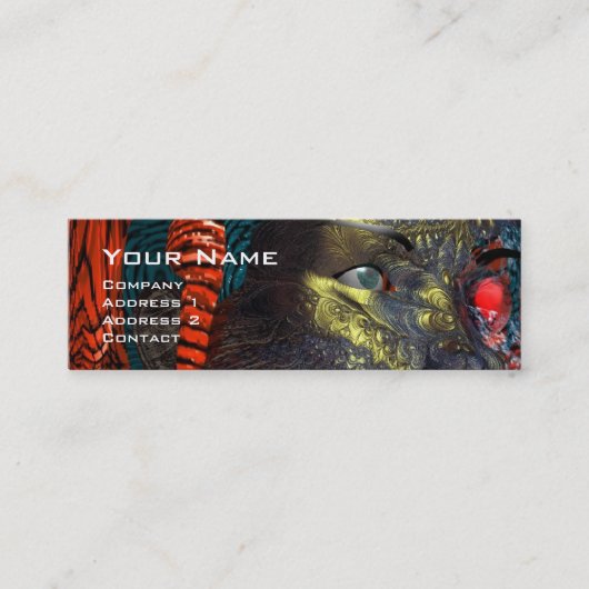 アレスCYBORGポートレートレッドイエローサイエンスフィクション スキニー名刺 (正面)