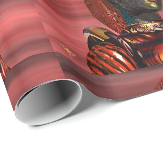 アレスCYBORGポートレートレッドサイエンスフィクションSci-Fi ラッピングペーパー (ロールコーナー)