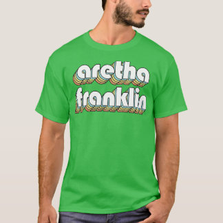 アレタフランクリンレトロレインボータイポグラフィアレースティ Tシャツ