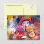 アレッキーノ遊のバイオリンとコロンビナ ポストカード (正面/裏面)