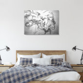 アレックアート – オリジナルスケッチプリント- "彼女は悪い！" キャンバスプリント (インサイチュ (寝室))