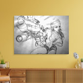 アレックアート – オリジナルスケッチプリント- "彼女は悪い！" キャンバスプリント (インサイチュ (リビング))