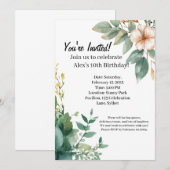 アレックスの花いっぱいの10歳の誕生日 招待状 (正面/裏面)