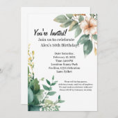 アレックスフローラ10誕生日 招待状 (正面/裏面)