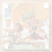 アレックスロス著ビーチのトランプゲーム ガラスコースター (裏面)