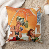 アレックス・ロスのビーチでのカードゲーム クッション (ブランケット)